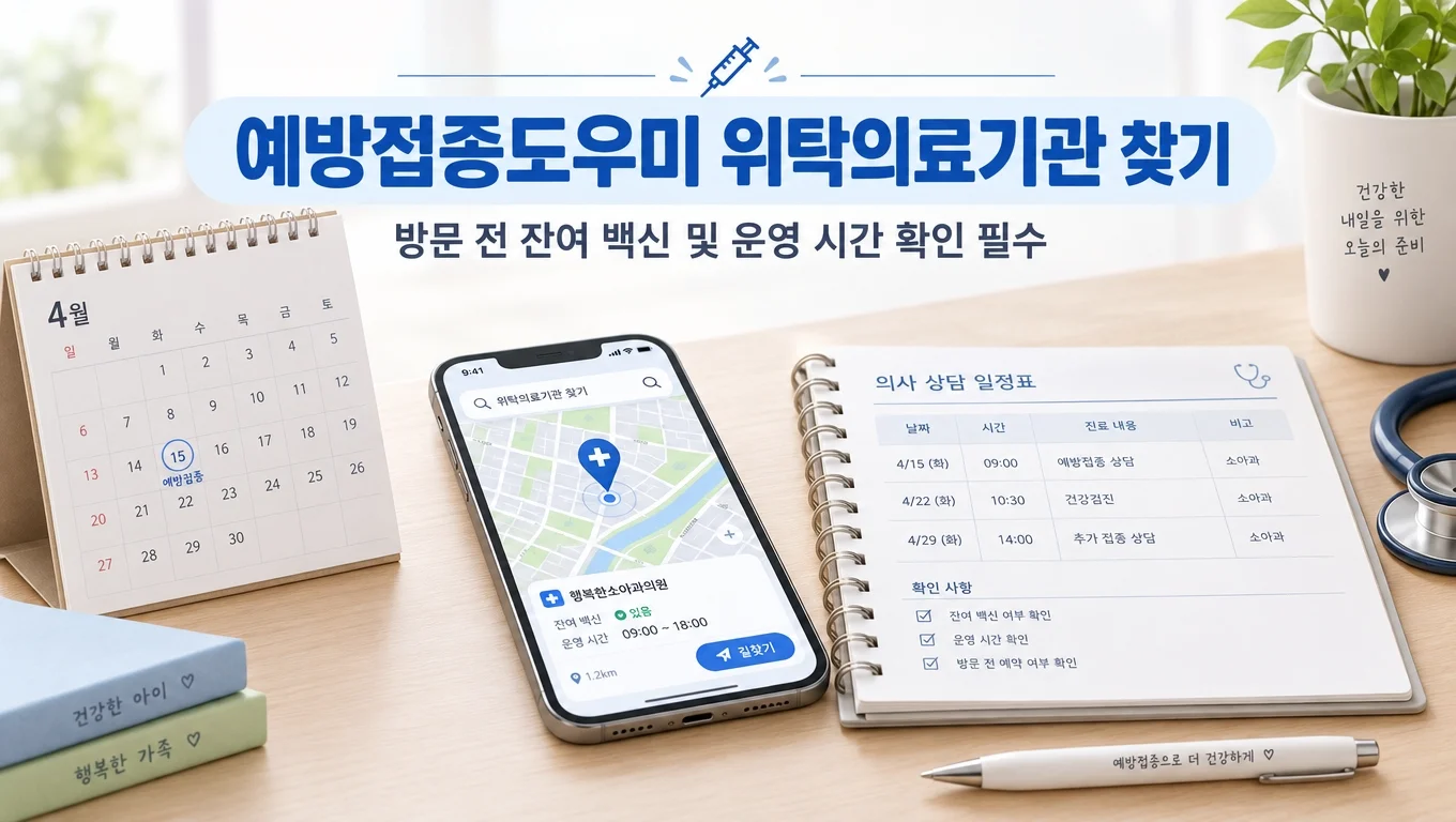 예방접종도우미에서 위탁의료기관을 찾는 방법