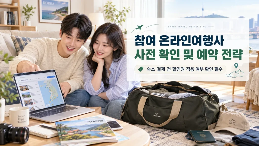 참여 온라인여행사 확인과 숙박 할인권 예약 순서
